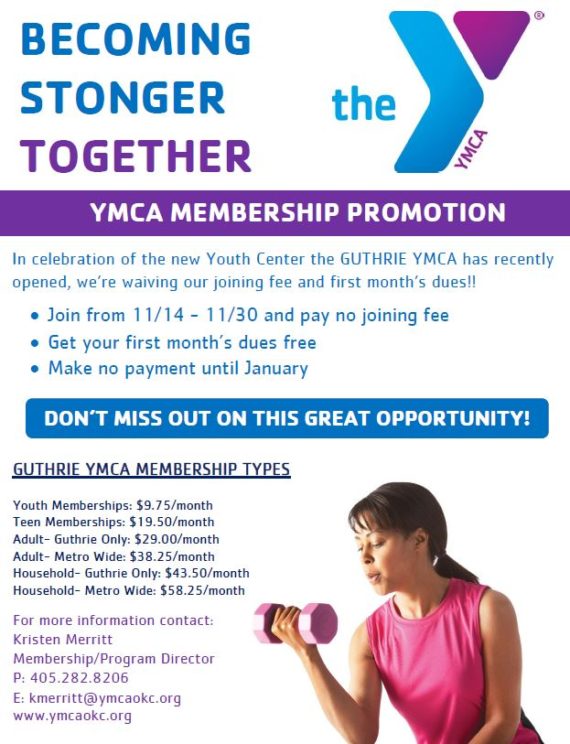 Guthrie YMCA set to begin membership program; no joining fee Guthrie