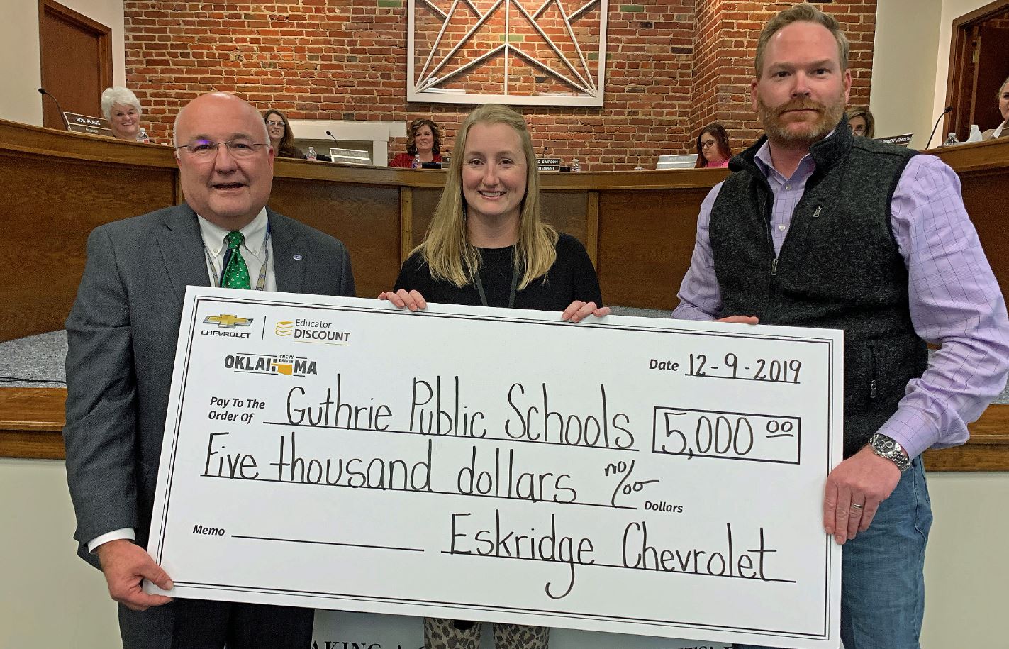 Eskridge Chevrolet helps boost Central’s playground project Guthrie