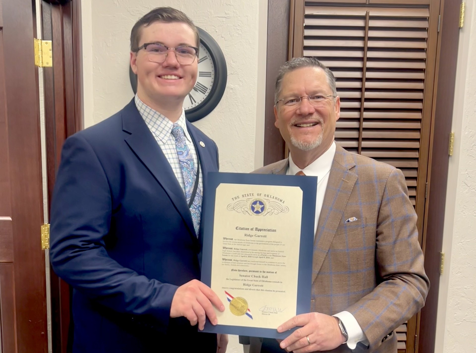 Guthrie senior serves as Senate page for Sen. Chuck Hall – Guthrie News ...